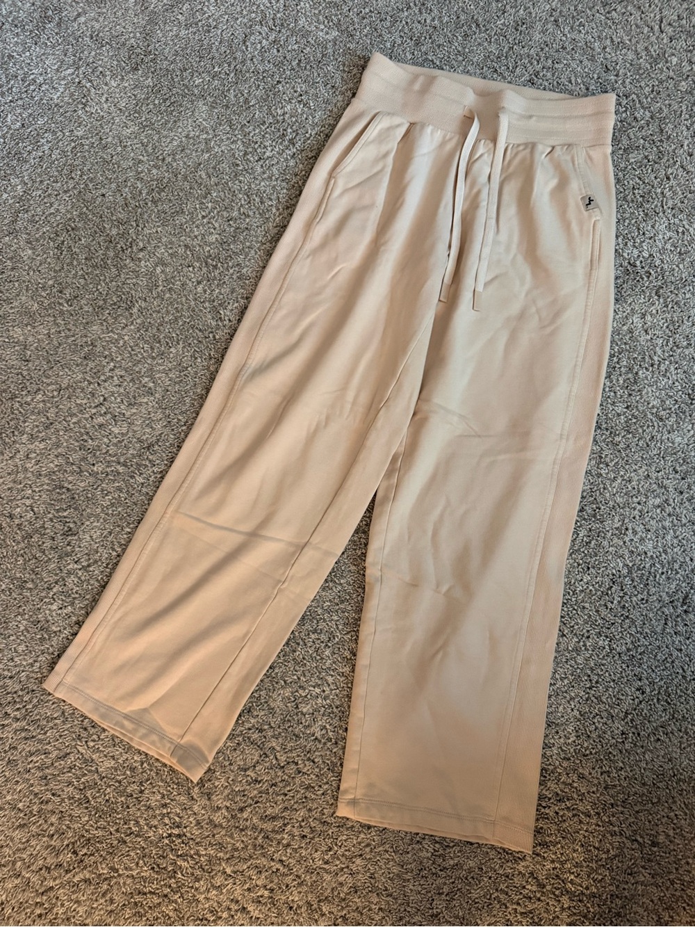 Men's Beige Drawstring Casual Pants